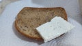 brown bread, white cheese, breakfast food Royalty Free Stock Photo