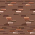 Brown brick wall texture seamless. Flat seamless pattern stones brick.