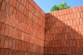 close up blank brown brick wall textured, construction industry Royalty Free Stock Photo
