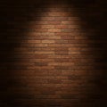 Brown brick wall with uniform, rectangular bricks in a staggered pattern. The surface Royalty Free Stock Photo