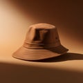 Brown Bucket Hat On Brown Surface Subtle Shading Style