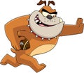 Brown Bulldog Cartoon Character Football Player Running Royalty Free Stock Photo
