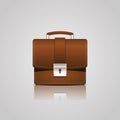 Brown business briefcase icon
