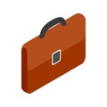 Brown business briefcase icon, isometric 3d style Royalty Free Stock Photo