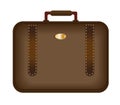 Brown business suitcase icon. Luggage is on a white background. Vector illustration.