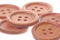 Brown Buttons Macro Isolated Royalty Free Stock Photo