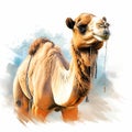 Cool Camel: Realistic Impressionism Illustration With Gentle Expressions