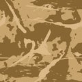 Brown camouflage seamless grunge pattern. Modern military camo texture, fashionable fabric.