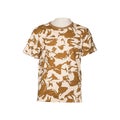 Brown camouflage T-shirt isolated on white