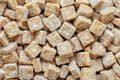 Brown cane sugar cubes. Royalty Free Stock Photo