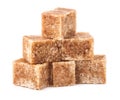 Brown cane sugar cubes Royalty Free Stock Photo