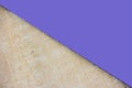 brown canvas fabric and purple background very peri Royalty Free Stock Photo