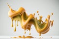 brown caramel wave splashes generative ai