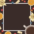Brown Card or Menu Template Coffee and Desserts Royalty Free Stock Photo