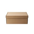 Brown cardboard box with closed lid on white background for packaging and shipping purposes Royalty Free Stock Photo