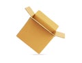 Brown cardboard box isolated on white background with clipping path. Suitable for food, cosmetic or medical packaging Royalty Free Stock Photo