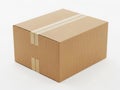 Brown cardboard box isolated on white background Royalty Free Stock Photo