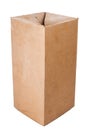 Brown cardboard box isolated on white Royalty Free Stock Photo