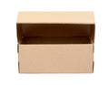 Brown cardboard box for packaging and delivery, isolated on white background Royalty Free Stock Photo