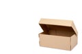 Brown cardboard box for packaging and delivery, isolated on white background, copy space template Royalty Free Stock Photo