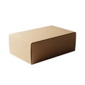 Brown cardboard box with a rectangular shape and clean edges isolated on white background Royalty Free Stock Photo