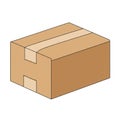 Brown cardboard box with a rectangular shape, featuring evenly applied beige packin Royalty Free Stock Photo