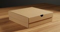 Brown cardboard box with a simple rectangular shape featuring a notch for easy Royalty Free Stock Photo