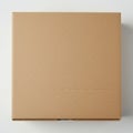 Brown cardboard box with a square shape and a smooth, flat surface, viewed from Royalty Free Stock Photo