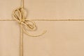 Brown paper or cardboard background with string Royalty Free Stock Photo