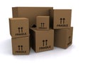 Brown cardboard boxes