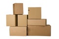 Brown cardboard boxes arranged in stack Royalty Free Stock Photo