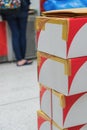 Brown cardboard boxes arranged in stack Royalty Free Stock Photo