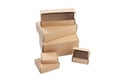 Brown cardboard boxes isolated