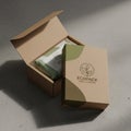 Brown cardboard packaging with \