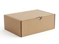 Brown cardboard shipping box isolated on white background Royalty Free Stock Photo