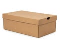 Brown cardboard shoe box with lid Royalty Free Stock Photo
