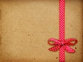 Brown cardboard tied with bow Royalty Free Stock Photo