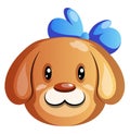 Brown cartoon dog with blue tie vector illustartion