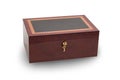 Brown casket with gilded lock Royalty Free Stock Photo