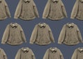 Fleece jacket pattern. Composition of clothes