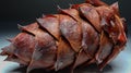 Brown cedar cone with nuts close-up on Royalty Free Stock Photo