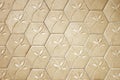 Brown cement block floor flower pattern background. Royalty Free Stock Photo