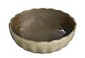 Brown ceramic bowl, Empty bowl isolated on white background with clipping path, Side view Royalty Free Stock Photo