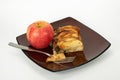 Dessert Plate with Apple Kuchen and an Apple Royalty Free Stock Photo