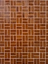 Brown Ceramic Mosaic Tiles Background Texture with Geometric Grid Pattern Royalty Free Stock Photo