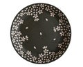 Brown ceramic plate with Cherry blossom pattern, Empty brown plate isolated on white background with clipping path, Top view Royalty Free Stock Photo