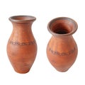 A brown ceramic vessel taken from two angles