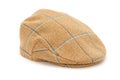 Brown Checked Tweed Hunting Flat Cap Royalty Free Stock Photo