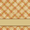 Brown checkered background with wide stripe for text. Geometric pattern. Checkered texture. Watercolor texture. Royalty Free Stock Photo