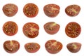 Brown cherry tomatoes slice collectiopn